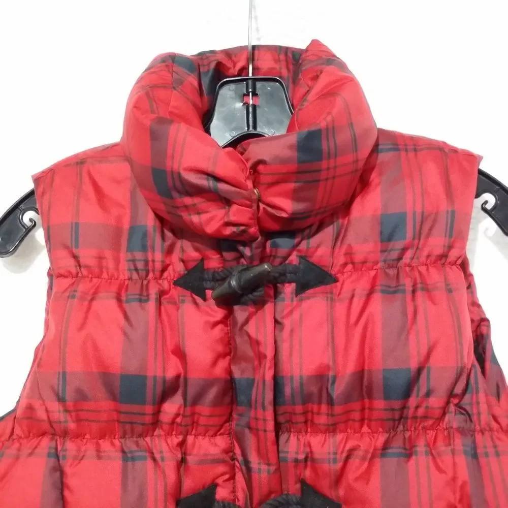 RALPH LAUREN RED Scottish plaid GIRL PUFFER DOWN